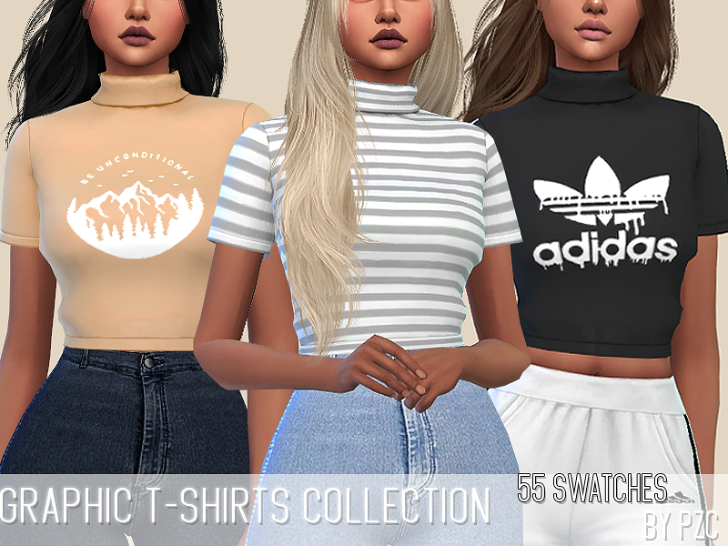 The Sims Resource - Graphic T-shirts Collection(mesh required)