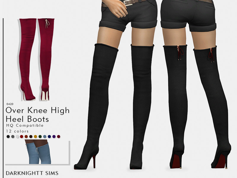 The Sims Resource - Over Knee High Heel Boots