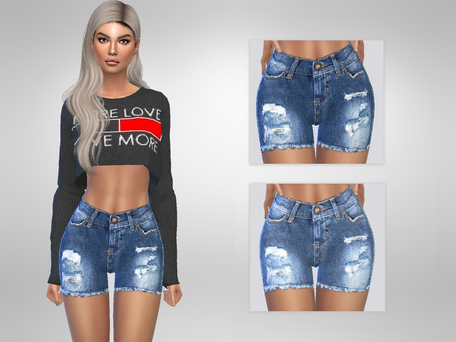 The Sims Resource - Artemis Ripped Shorts