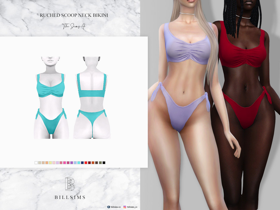 The Sims Resource - Ruched Scoop Neck Bikini