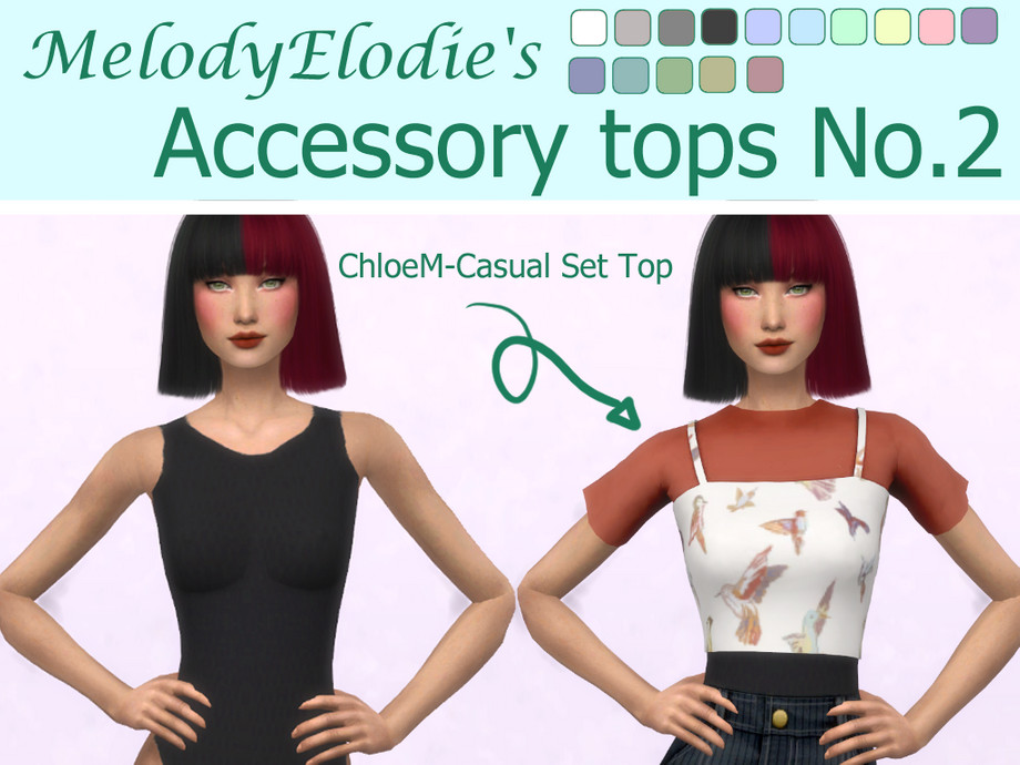The Sims Resource - [MelodyElodie] Accessory Tops No. 2