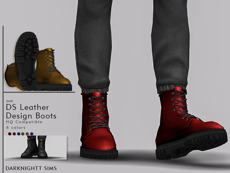 The Sims Resource - DS Leather Design Boots