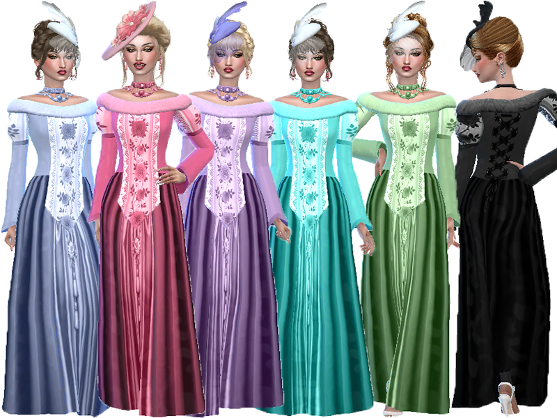 The Sims Resource - Queen Gown recolor (Get famous)