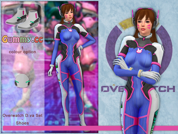 The Sims Resource - (Shoes) D.va Overwatch Costume Set