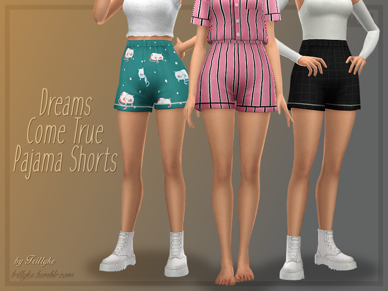 The Sims Resource - Trillyke - Dreams Come True Pajama Shorts