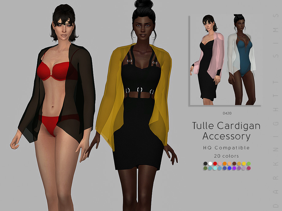 provokere bånd Roux The Sims Resource - Tulle Cardigan Accessory