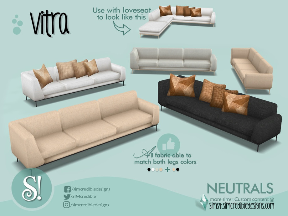 The Sims Resource - Vitra sofa - neutral tones