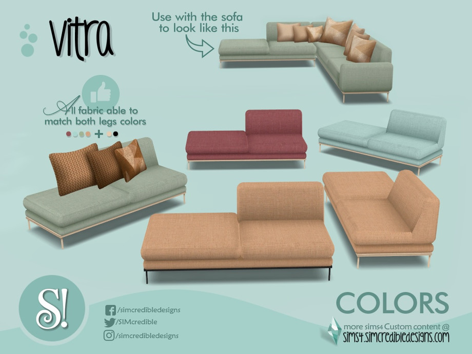 The Sims Resource - Vitra Loveseat - colors