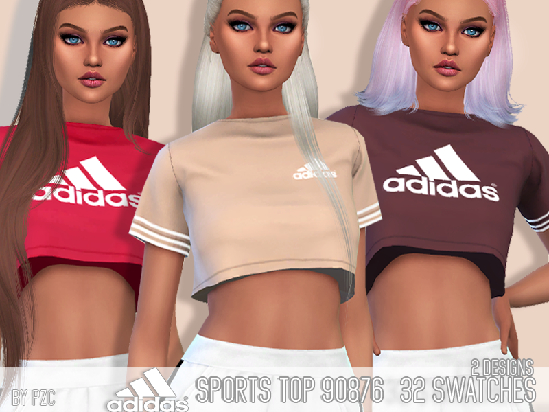 aparato apoyo T The Sims Resource - Adidas Sports Top 90876(mesh required)