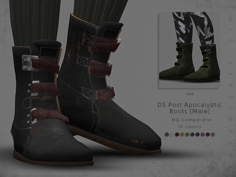 The Sims Resource - DS Post Apocalyptic Boots [Male]