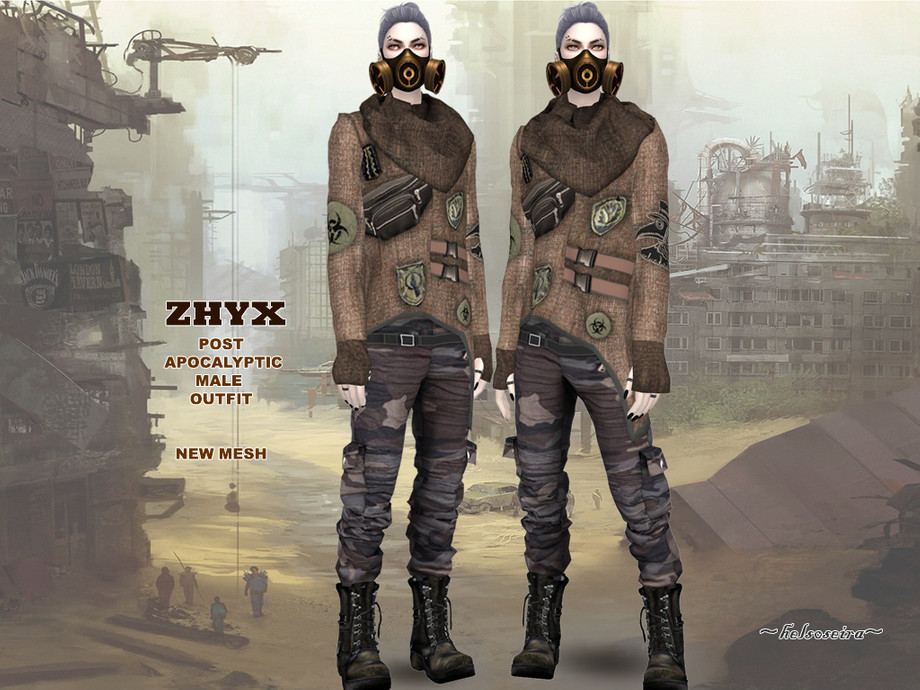 The Sims Resource - ZHYX - Post Apocalyptic Outfit