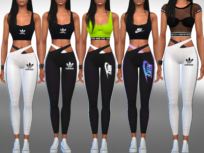 The Sims Resource - Female Athletic Cross Leggings Mix