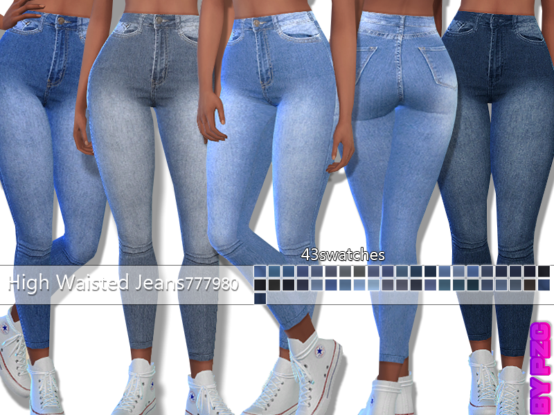 The Sims Resource - PZC-High Waisted Denim Jeans777980