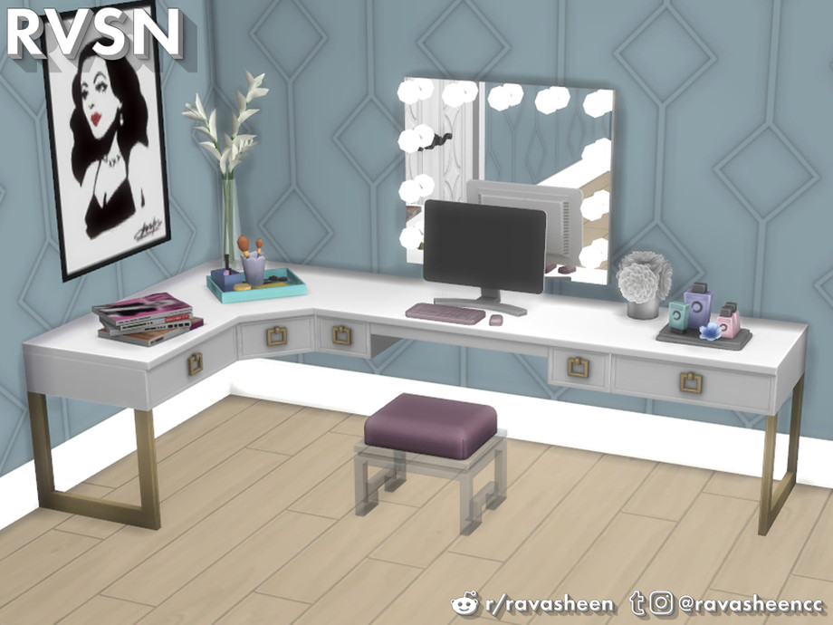 The Sims Resource - Social Distancing Desk & Vanity Set