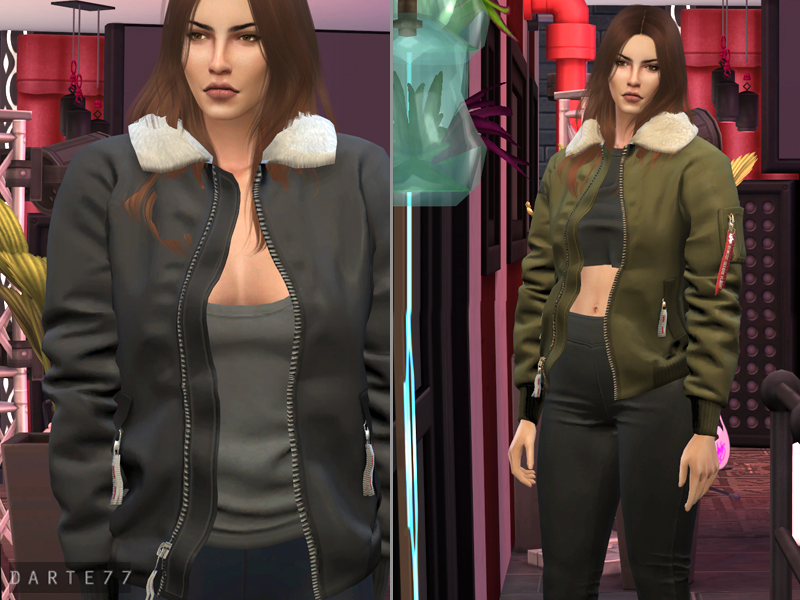 The Sims Resource - Oversized Bomber Jacket - Acc