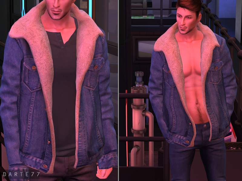 The Sims Resource - Sherpa Trucker Jacket - Acc