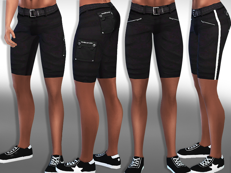 The Sims Resource Men Black Cargo Shorts