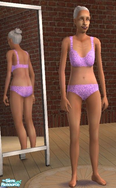 The Sims Resource - Glamourous Granny Lingerie -lilac