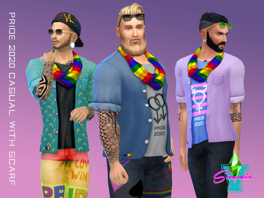 The Sims Resource - SimmieV Casual w/ Scarf Pride 2020