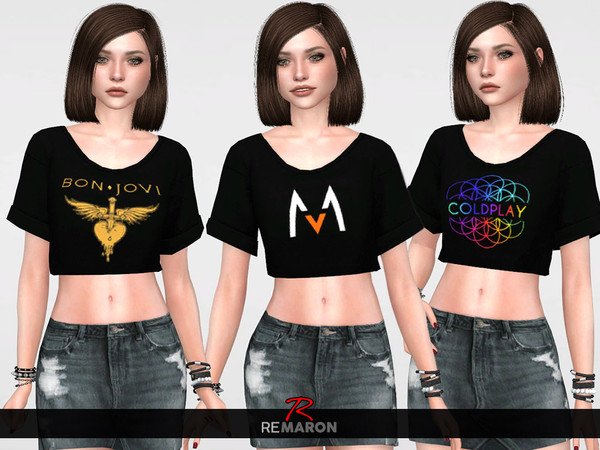 The Sims Resource - Band Shirt 01 for Women