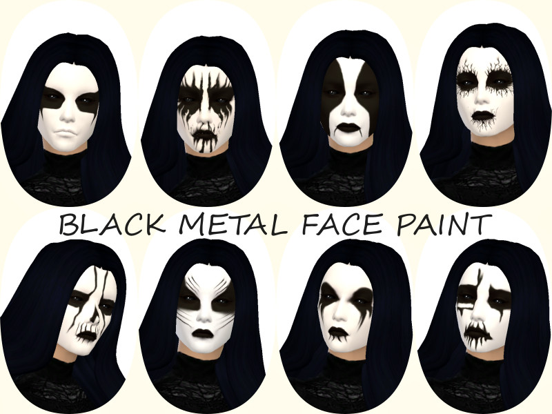 The Sims Resource - black metal face paint