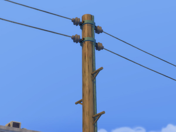 The Sims Resource - Telegraph Pole with 2 Wire Points