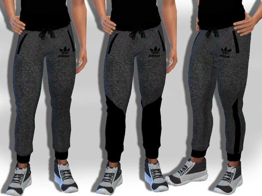 The Sims Resource - Male Sims Grey Melange Jogging Pants