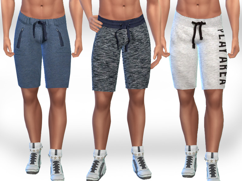 The Sims Resource - Bermuda Sport Shorts For Men