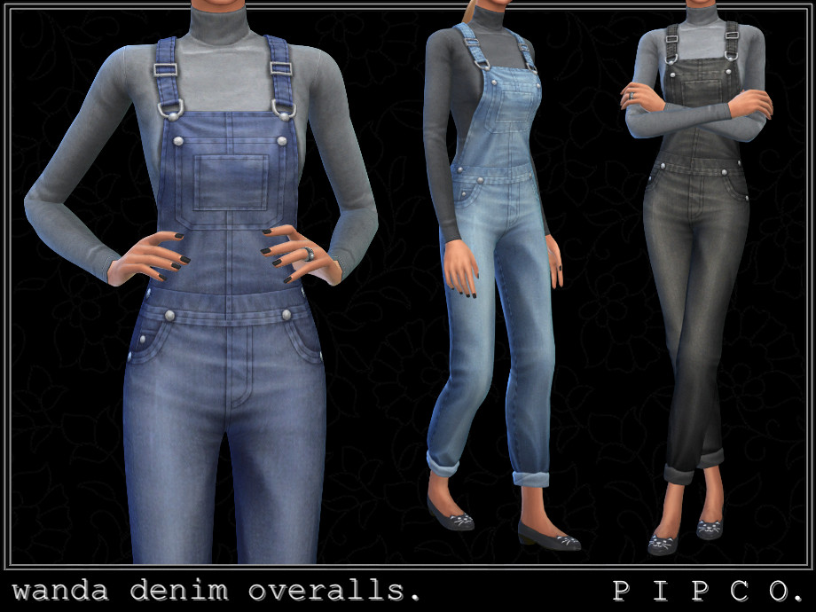 The Sims Resource - Wanda Denim Overalls.