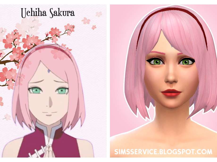 The Sims Resource - Uchiha Sakura hair | Naruto - Cool Kitchen needed