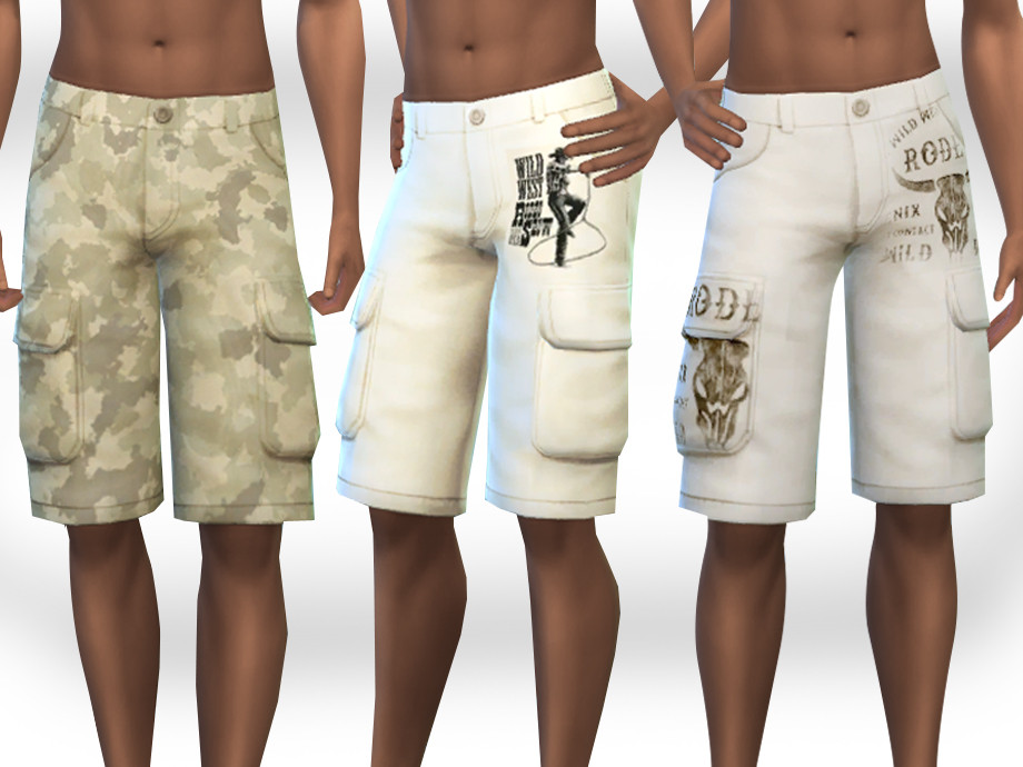 The Sims Resource - Men CountrySide Cargo Shorts