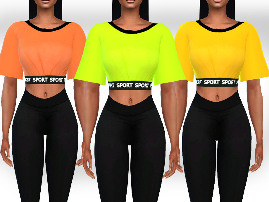 The Sims Resource - Female Athletic and Casual Neon Tops