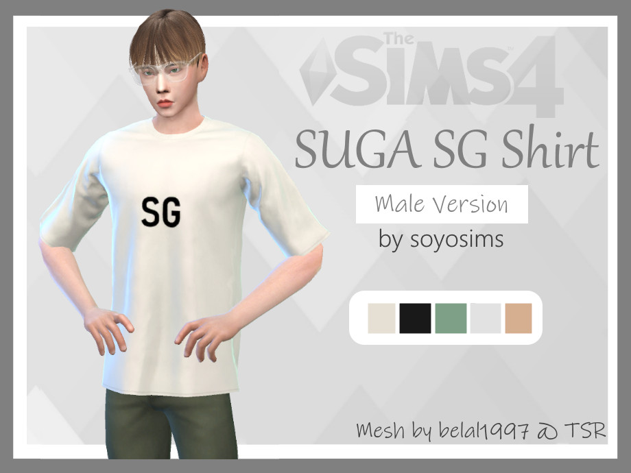 The Sims Resource - BTS' SUGA Inspired FG/SG Shirts - Mesh needed