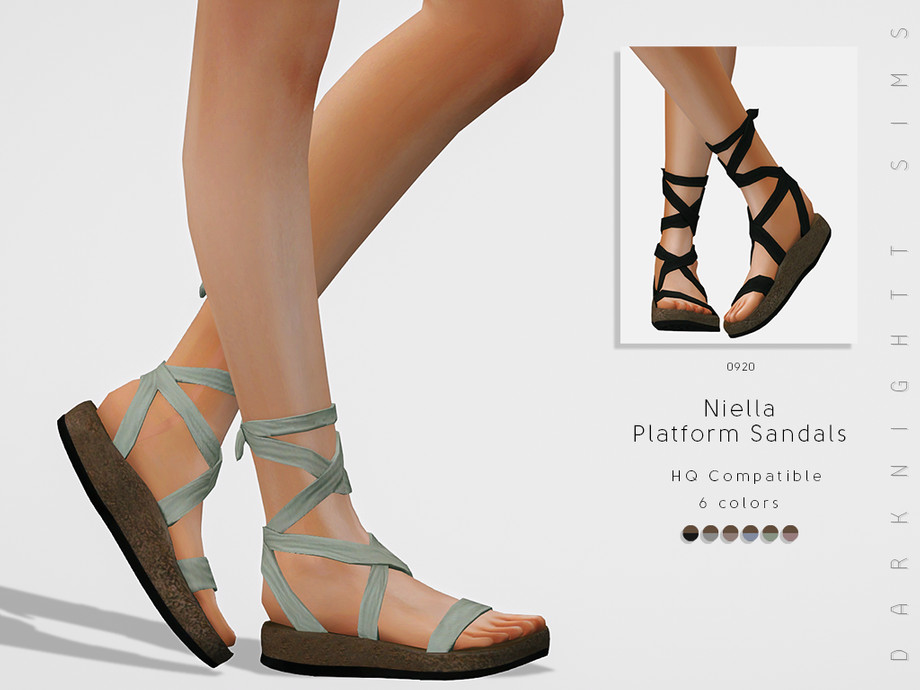 The Sims Resource - Niella Platform Sandals
