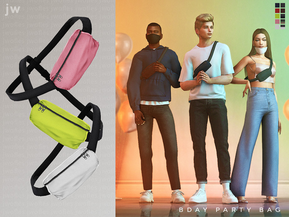 The Sims Resource - 'BDAY PARTY' Bum Bag / Fanny Pack