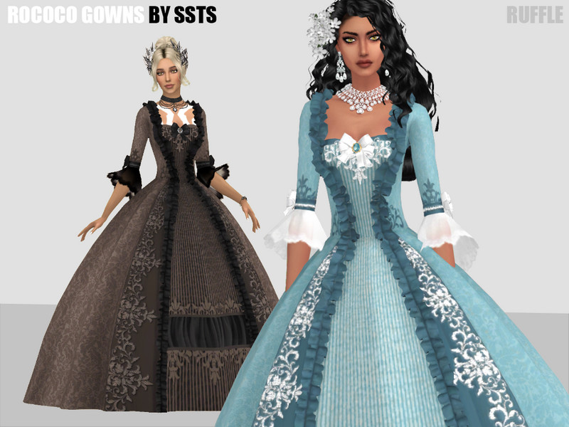 The Sims Resource - ROCOCO RUFFLE GOWN by SSTS