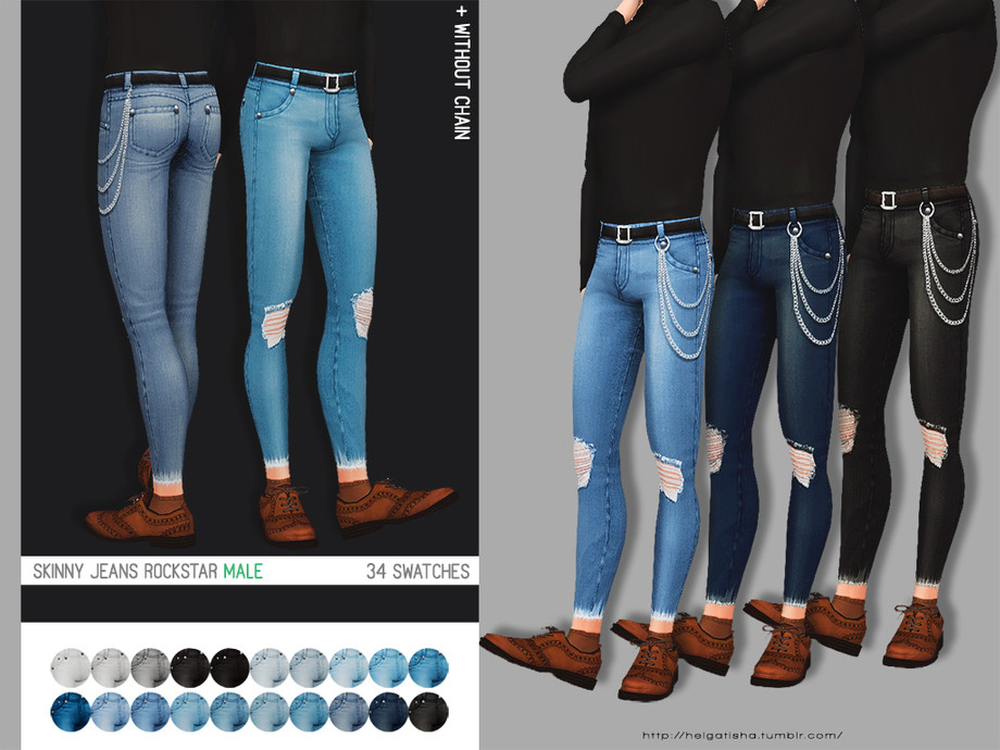 The Sims Resource - helgatisha Skinny jeans Rockstar - male