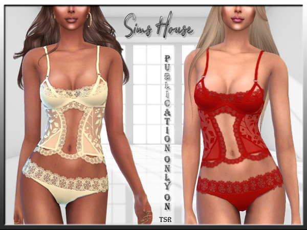 The Sims Resource - Lingerie Corset Lace