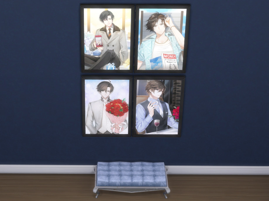 The Sims Resource - Mystic Messenger paintings set with emotional aura
