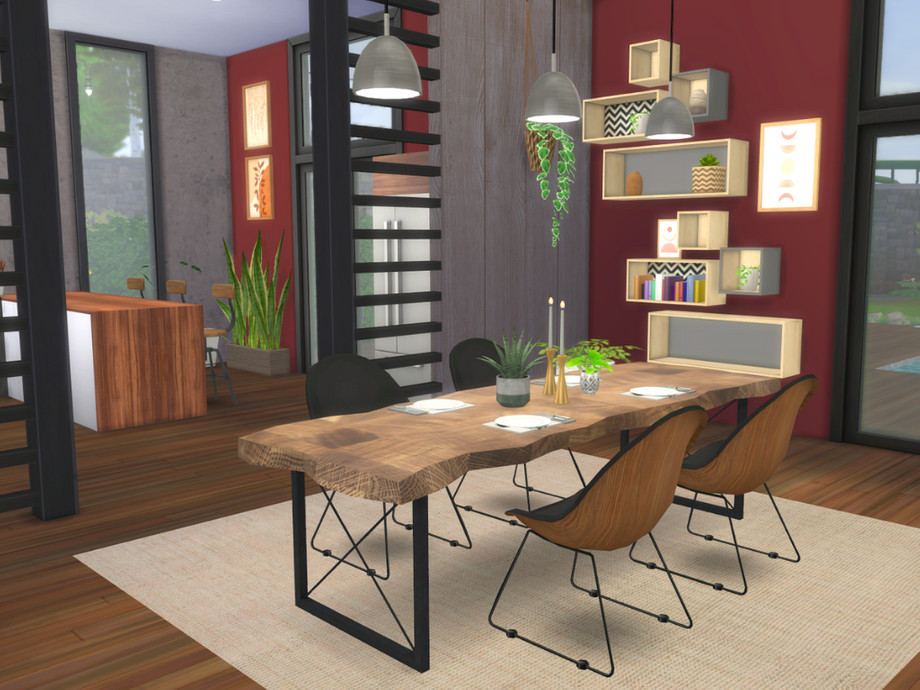 The Sims Resource - Modern House with Boho-Rustic Interior