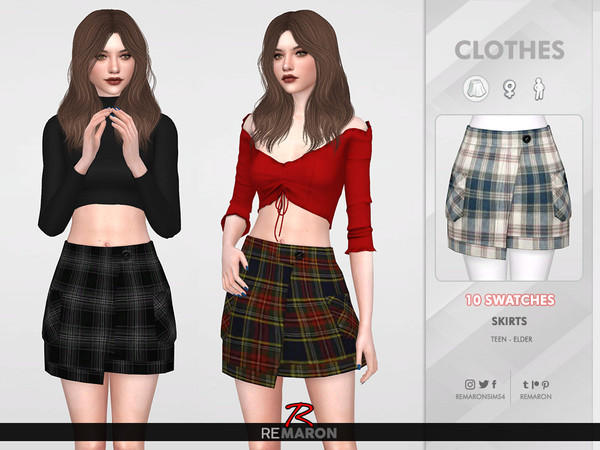 The Sims Resource - Grid Skirt for Women 02