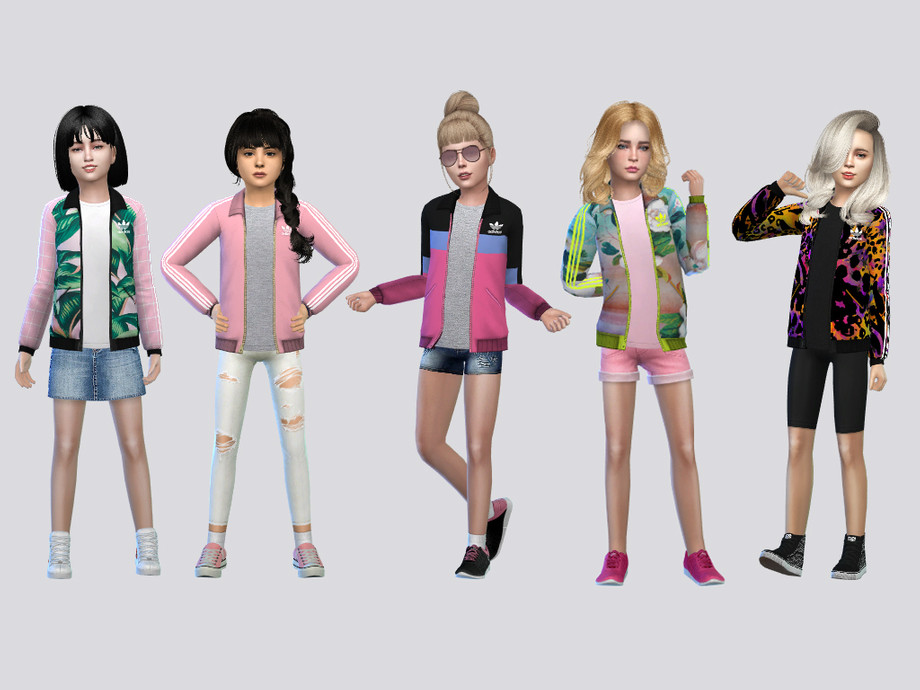 The Sims Resource - ADIDAS Track Jacket Girls