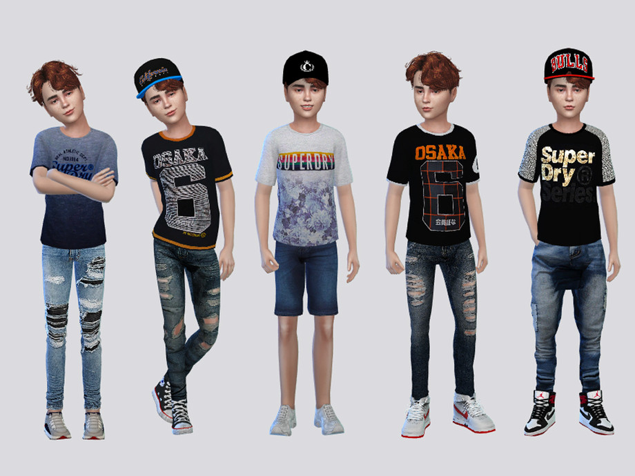 The Sims Resource - Superdry Tees Boys