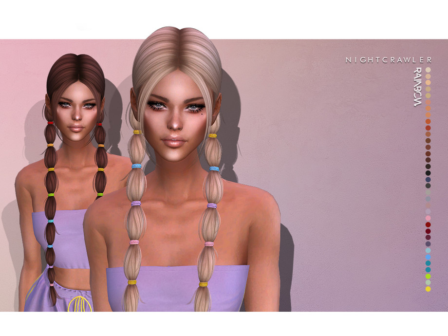 The Sims Resource - Nightcrawler-Rainbow (HAIR)