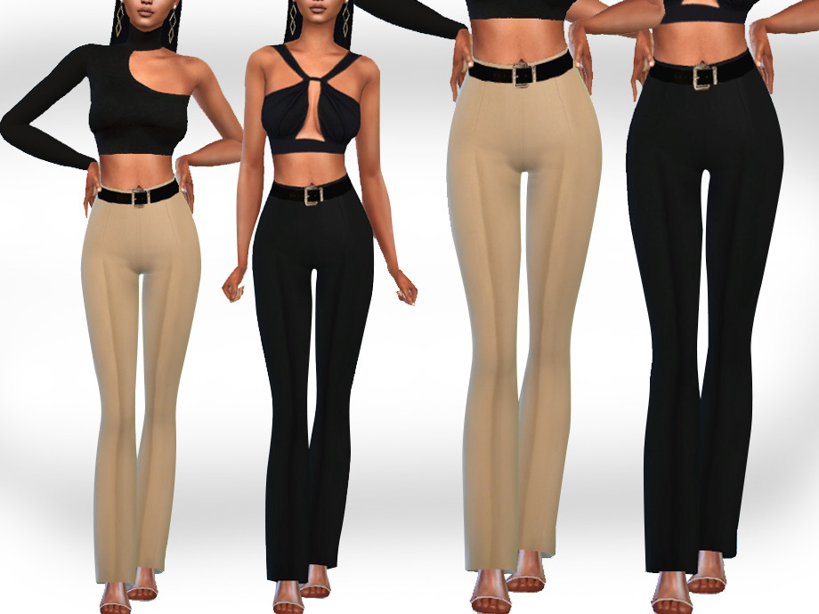 The Sims Resource - Female Cotton Trousers with Belt