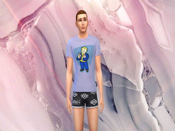 The Sims Resource - Fallout 4 T-Shirt and Shorts [SET]