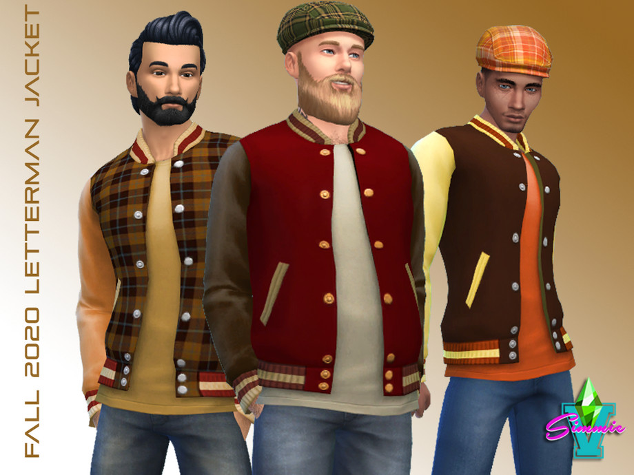 The Sims Resource - SimmieV Fall 2020 Letterman Jacket