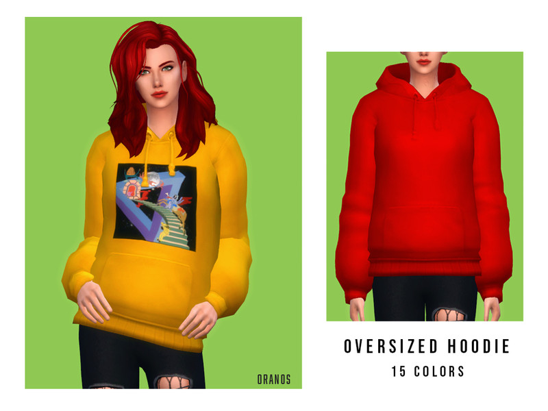 The Sims Resource - Oversized Hoodie [Female]