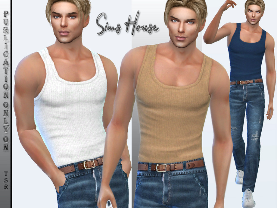 The Sims Resource - Men's T-shirt tucked in