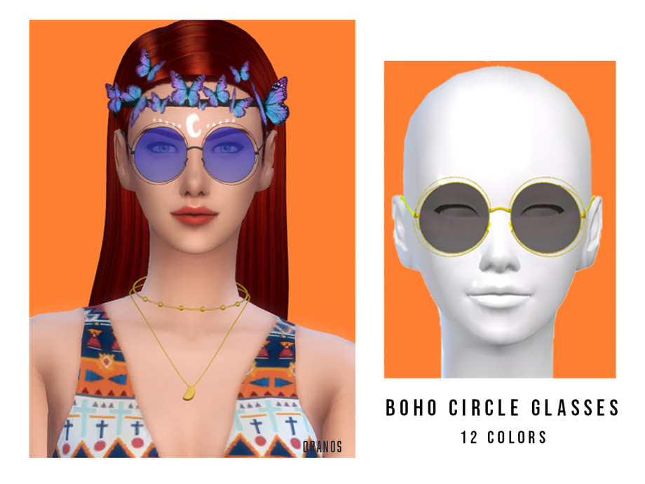 The Sims Resource - Boho Circle Sunglasses
